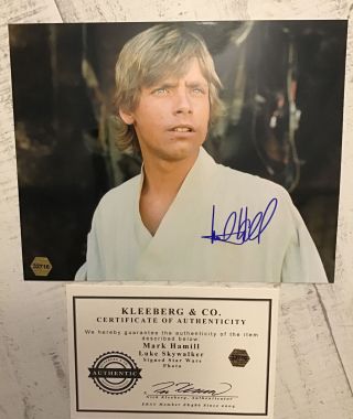 Autograph Star Wars Mark Hamill 8x10 Photo Classic Look In White 3