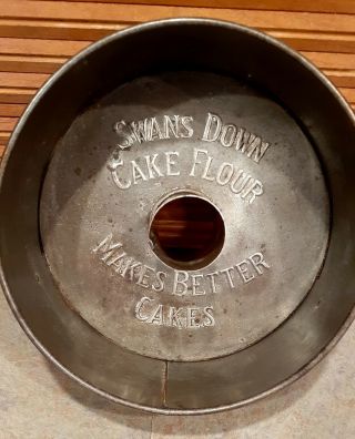 Antique 1920 Katzinger Company Swans Down Cake Flour Angel Food Cake Pan Vented