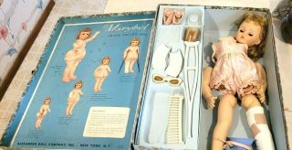 Vintage Marybel Get Well Alexander Doll W/case - Needs Restringing