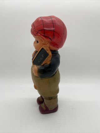 Vintage Japan 1920 - 1930’s? Celluloid Plastic Hollow School Boy Doll 7 - 1/2” Tall