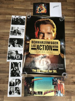 Last Action Hero 1993 Bundle Uk Film Movie Poster Schwarzenegger Press Kit Still