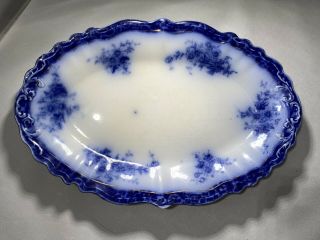 Vintage Henry Alcock England: Touraine Flow Blue Oval Serving Platter - 1898