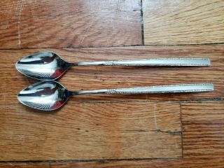 2 Antique Vintage Collectable Oneida Community Stainless Iced Tea Spoons 7.  5 "
