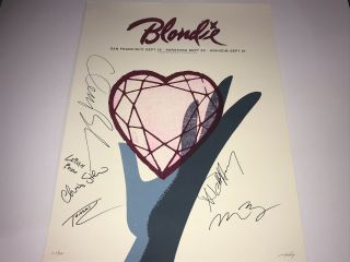 Blondie Band Signed Autographed Heart Of Glass Lithograph Poster Debbie Harry