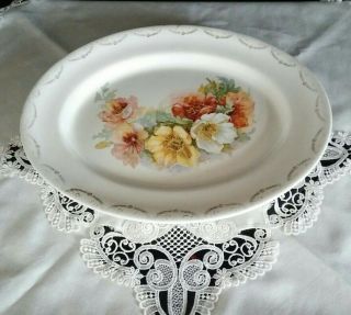 Kt&k Platter Victorian Semi - Vitreous Porcelain Lg Hand Painted Vintage Antique