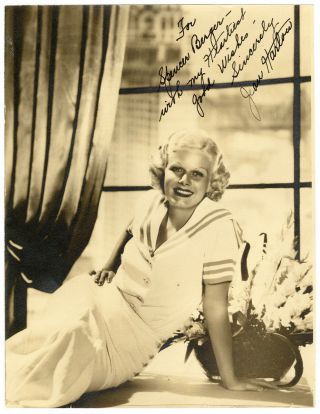 Mama Jean Harlow Signed Vintage Dblwt Oversize Photograph By Hurrell
