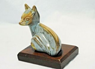 Blue Mountain Pottery Noah ' s Ark Fox Figurine BMP Label Canada Slate Glaze 2