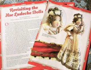 8p History Article - Vtg 1950s Ilse Ludecke German Cloth Dolls - Hrh Queen Eliz
