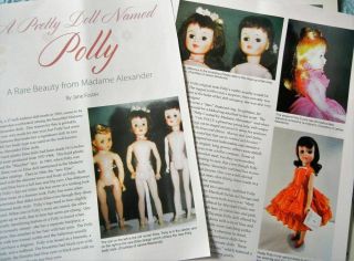 7p History Article,  Pics Vtg Rare 1965 Madame Alexander Polly Leslie Dolls