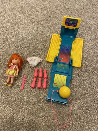 1987 Kenner Wish World Kids Toll N’ Roll Clock & Bowling Edy Doll Complete Set