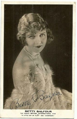 Young Cute British Born Betty Balfour Orig Vintage Signed Autographed Postcard