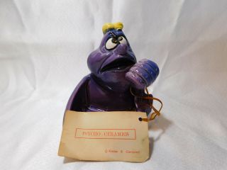 Vintage Kreiss & Co.  Psycho Ceramics Rare Purple Figurine Ashtray W/ Tag Nr