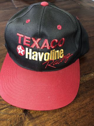 Vintage Texaco Havoline Racing Hat Cap Rare Old Black Red