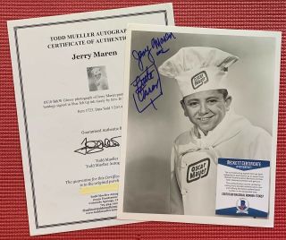 Bas Autographed Jerry Maren Signed Little Oscar Photo Wizard Of Oz Munchkin