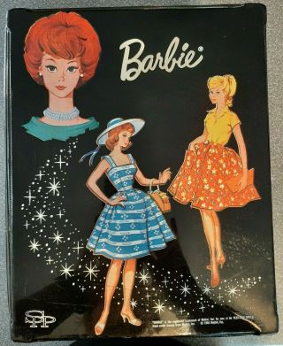 Vintage 1964 Barbie Double Sided Black Vinyl Wardrobe Doll Travel Case