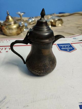Vintage - Handcrafted Silver Plated? Copper? Creamer OR Small Tea Pot: 6 