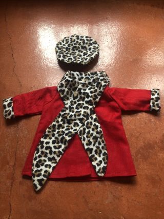 Crissy Doll Red Coat Jacket Scarf Leopard Cheetah Trim And Beret