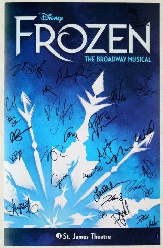 Frozen Broadway Cast Patti Murin,  Caissie Levy,  Noah J.  Ricketts Signed Poster