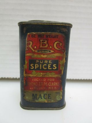 Antique Packaging R.  B.  C Brand Pure Spices Tin - Raymond Bros.  Clarke Lincoln,  Ne