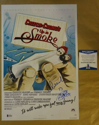 Signed Cheech And Chong Autographed Up In Smoke 11 " X17 " Photo Beckett Bas
