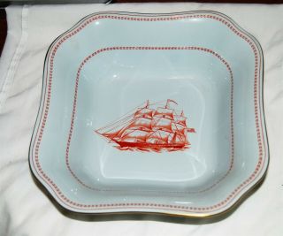 Spode Trade Winds Red Square Serving Bowl 9 " X 9 "
