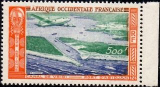 French West Africa 1951 Airmail 500f.  Vridi Canal Sg.  79 (mnh)