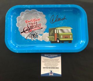 Cheech And Chong Signed Large Rolling Tray Autograph Beckett Bas Tommy Marin