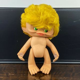 Vintage Monkey Boy Blonde Green Eyes Troll Doll 1965 Unica Belgium