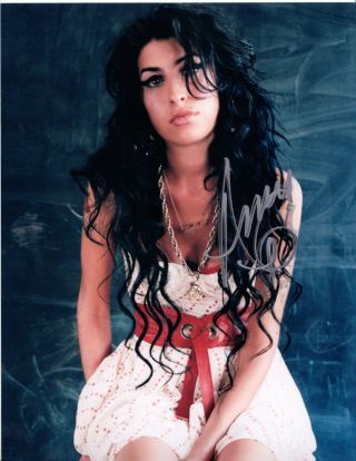Amy Winehouse Autographed Sexy Photo Hand Signed W Rock Singer,  Song Writer