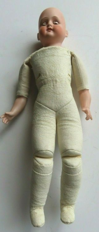 Antique Bisque Head Doll Kid Leather Body 12 1/2 " Am 370 Germany