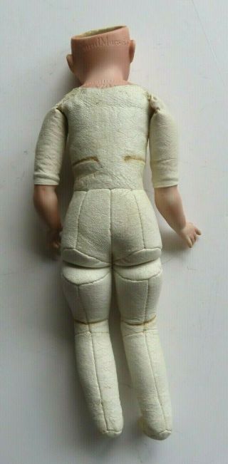 Antique Bisque Head Doll Kid Leather Body 12 1/2 