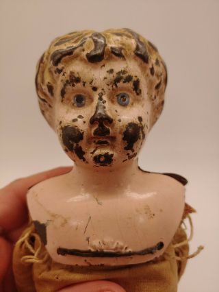 Minerva Germany Antique Metal Doll Head With Fabric Body