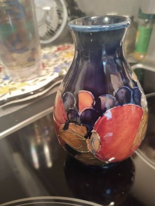 Moorcroft Small Pomegranate Vase.  1930s - 1949.  No Cracks,  Chips Or Crazing.
