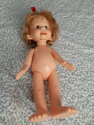 Vintage 1974 Horsman Ventriloquist Tessie Talk Doll 18 "