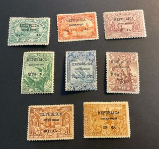 Lourenco Marques Sc 100 - 107 Complete Set Hinged Mh 1913 Overprints