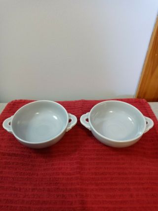 Set Of 2 Vintage Fiestaware Cream Soup Bowls Gray