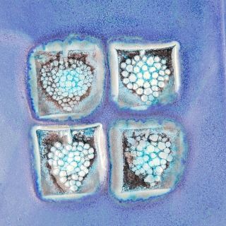 Michael Cohen Grapes Ceramic Tile Cobalt Blue Trivet Hot Plate Large 8 - 1/2 