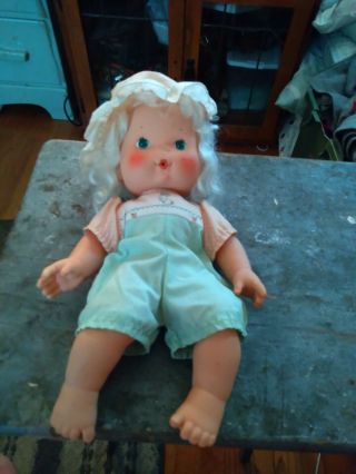 Vintage 1982 Kenner Strawberry Shortcake Baby Apricot Blow A Kiss Doll - 15 " Tall