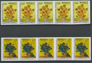 [p663] Monaco 1978 Flowers Good Set Very Fine Mnh Stamps Imperf In Strips 5