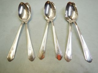 6 Paramount Oval Soup/dessert Spoons - Classic/elegant 1933 Rogers Fine