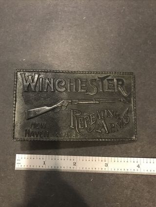 Vintage Winchester Repeating Arms Belt Buckle,  Lewis Buckles,  Cowboy Gear