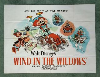 The Wind In The Willows (1949) (1960sr) Uk Quad Movie Poster - Disney