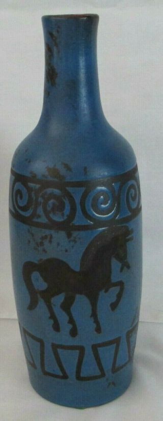 Vintage Ceramano Pergamon Mid Century Modern Studio Horse Pottery Vase W Germany