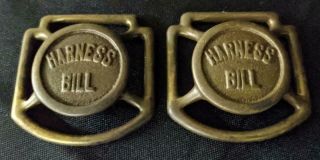 Antique Harness Bill Horse Harness Bridle Rosette Brass Buckle Sign