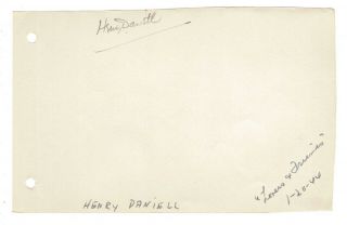Henry Daniell Signed Autographed Album Page Amco 12917