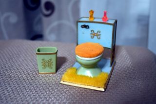 Vintage Ideal Princess Patti Doll House Furniture 4501 - 3 Water Closet W/waste Ba