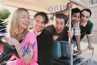 Johnny Galecki & Simon Helburg Big Bang Theory Signed 12x18 Photo Bas X71004