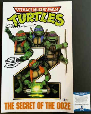 Kevin Eastman Signed Teenage Mutant Ninja Turtles 2 11x17 Poster Bas