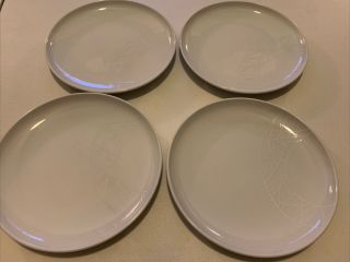 Jamie Oliver White On White Munchies 4 Plates By Royal Worcester 9 Inch Plates