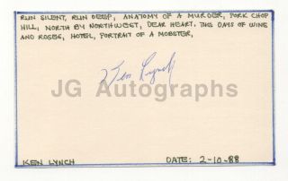 Ken Lynch - Radio,  Film And Television Actor - Signed 3x5 Card